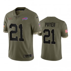 Miesten Buffalo Bills NFL Pelipaita Jordan Poyer 21 Olive 2022 Salute To Service